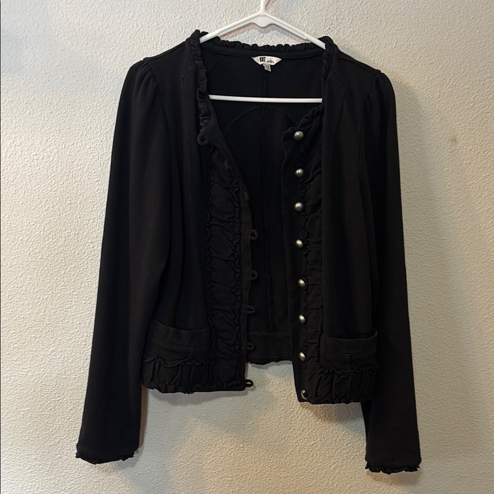 Kut from the Kloth Black Fitted Blazer with Lace Detail